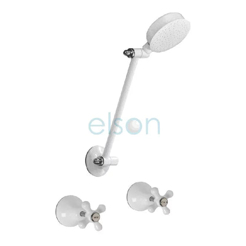 Elson Esperance Shower Set - White/Chrome