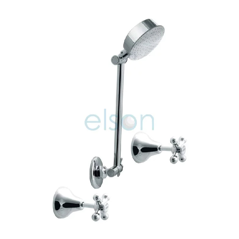 Elson Esperance Shower Set - White and Chrome