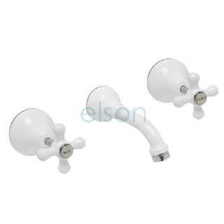 Elson Esperance Bath Set - White and Chrome