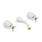 Elson Esperance Bath Set - White and Gold Trim