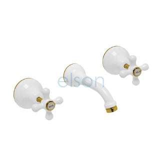 Elson Esperance Bath Set - White and Gold Trim