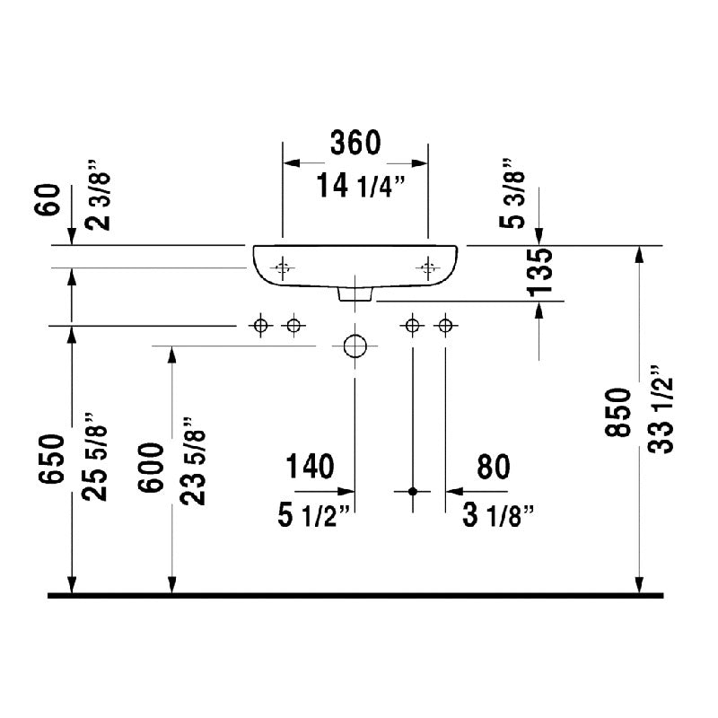 D-Code Handrinse Basin 500 x 220mm (1TH)