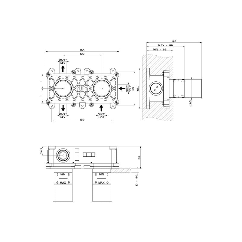 Gessi 316 Divertor Mixer Internal  specifications