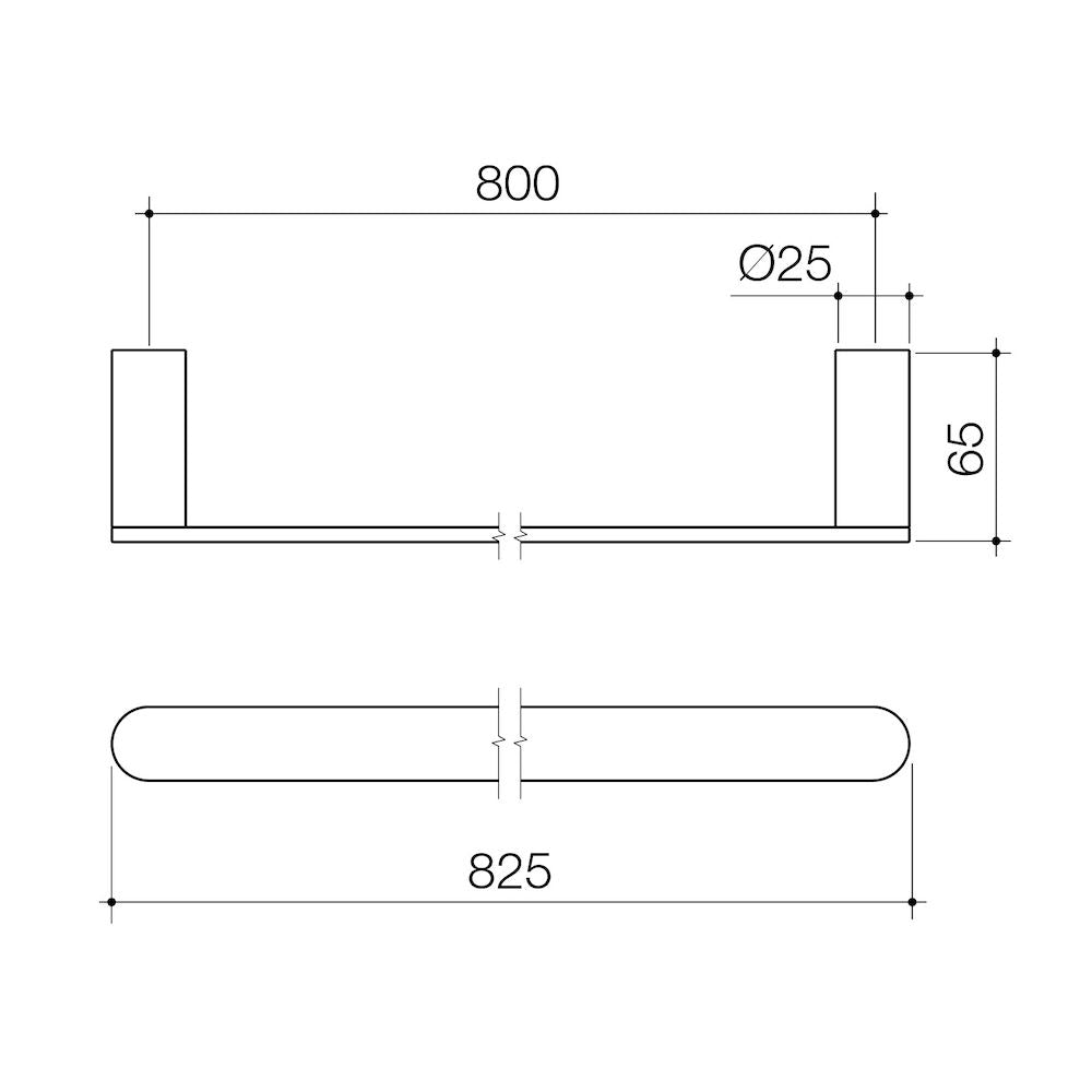 Caroma Urbane II 825mm Single Towel Rail | Specifications 