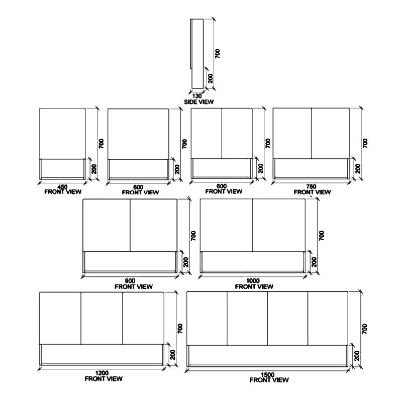 Rifco Reflect T2 Cabinet Single Door Specification