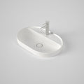 Caroma Liano II 600mm Pill Inset Basin w/Tap Landing - 1 Tap Hole - Matte White - 853110MW