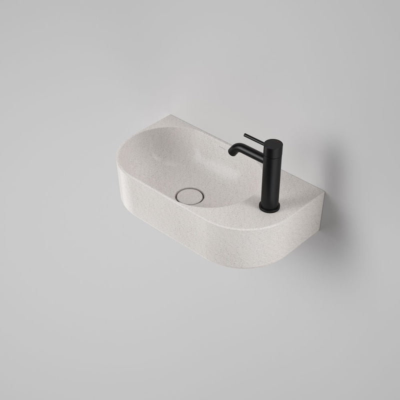 Caroma Liano II Hand Wall Basin - 1 Tap Hole - Speckled - Gloss White