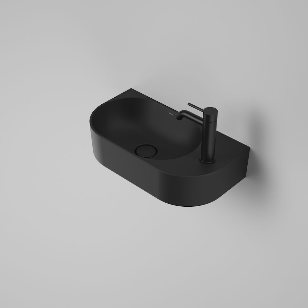 Caroma Liano II Hand Wall Basin - 1 Tap Hole - Matte Black - 853010MB