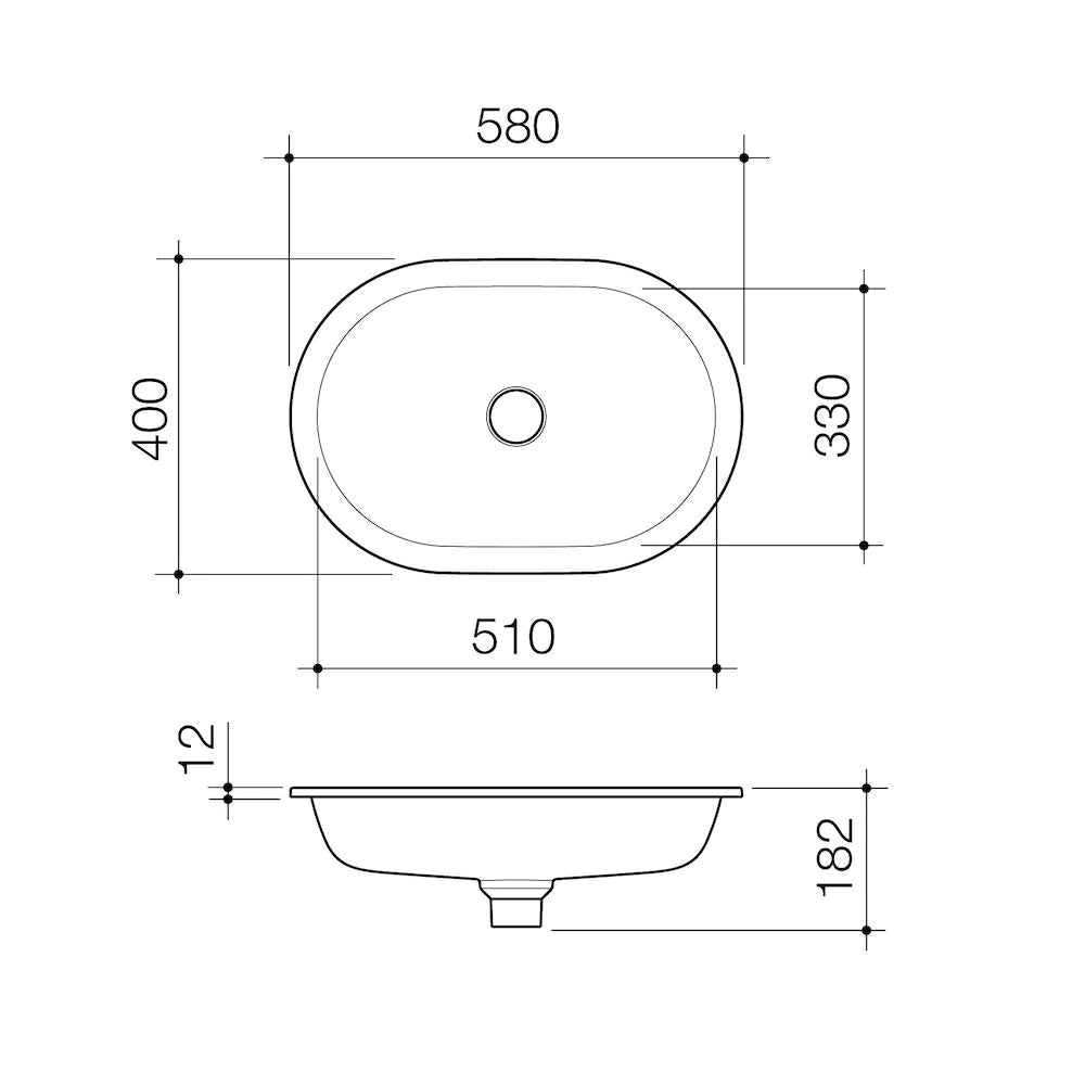 Caroma Liano II 580mm Pill Under/Over Counter Basin - Matte Grey - 852900MGR
