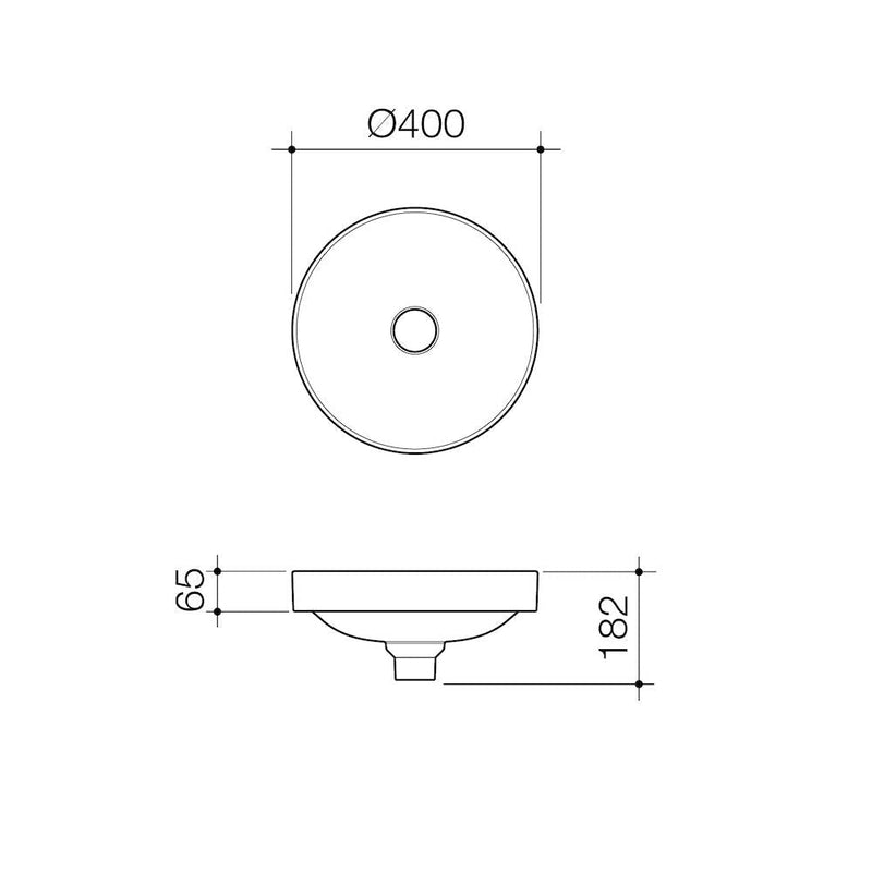 Caroma Liano II 400mm Round Inset Basin - Matte Black