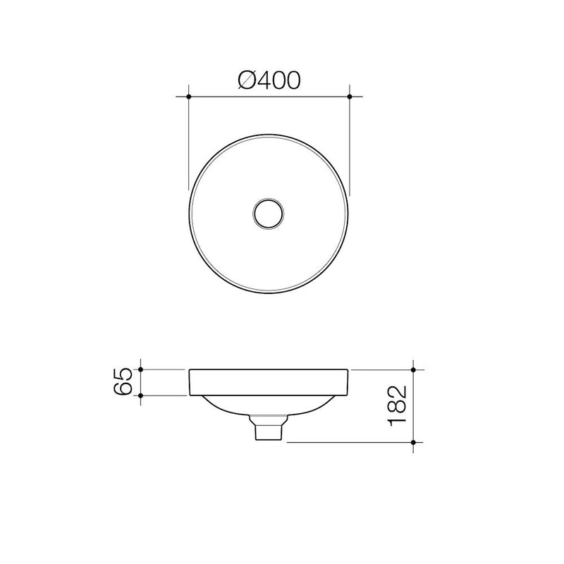 Caroma Liano II 400mm Round Inset Basin - Gloss White