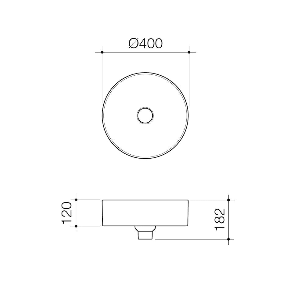 Caroma Liano II 400mm Above Counter Basin - Matte Black - 852500MB