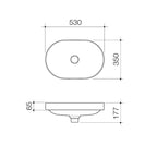 Caroma Liano II 530mm Pill Inset Basin - Gloss White - 852700W