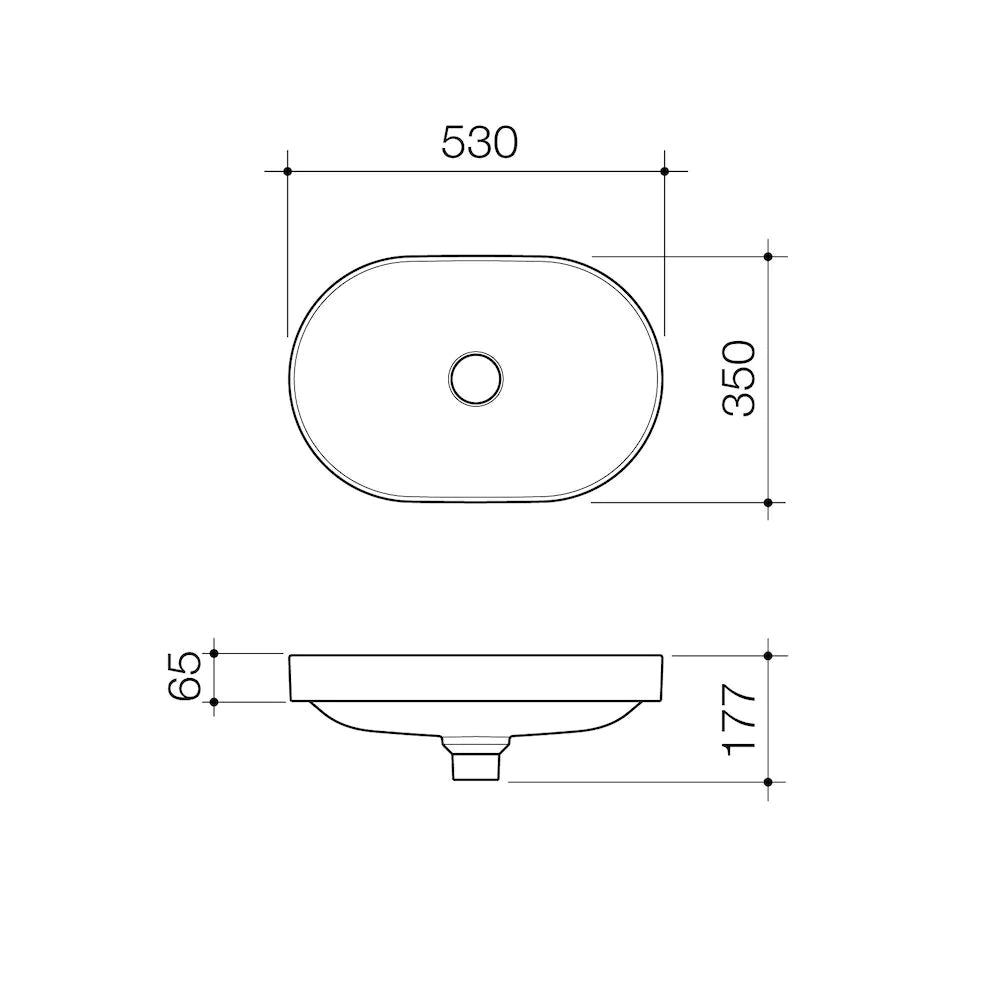 Caroma Liano II 530mm Pill Inset Basin - Matte Speckled - 852700MS