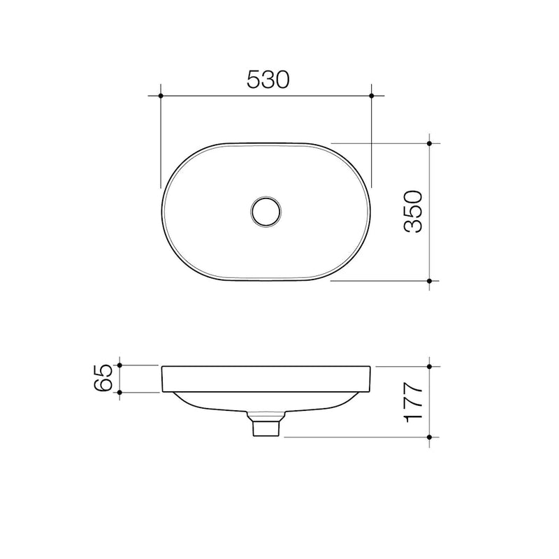 Caroma Liano II 530mm Pill Inset Basin - Matte White