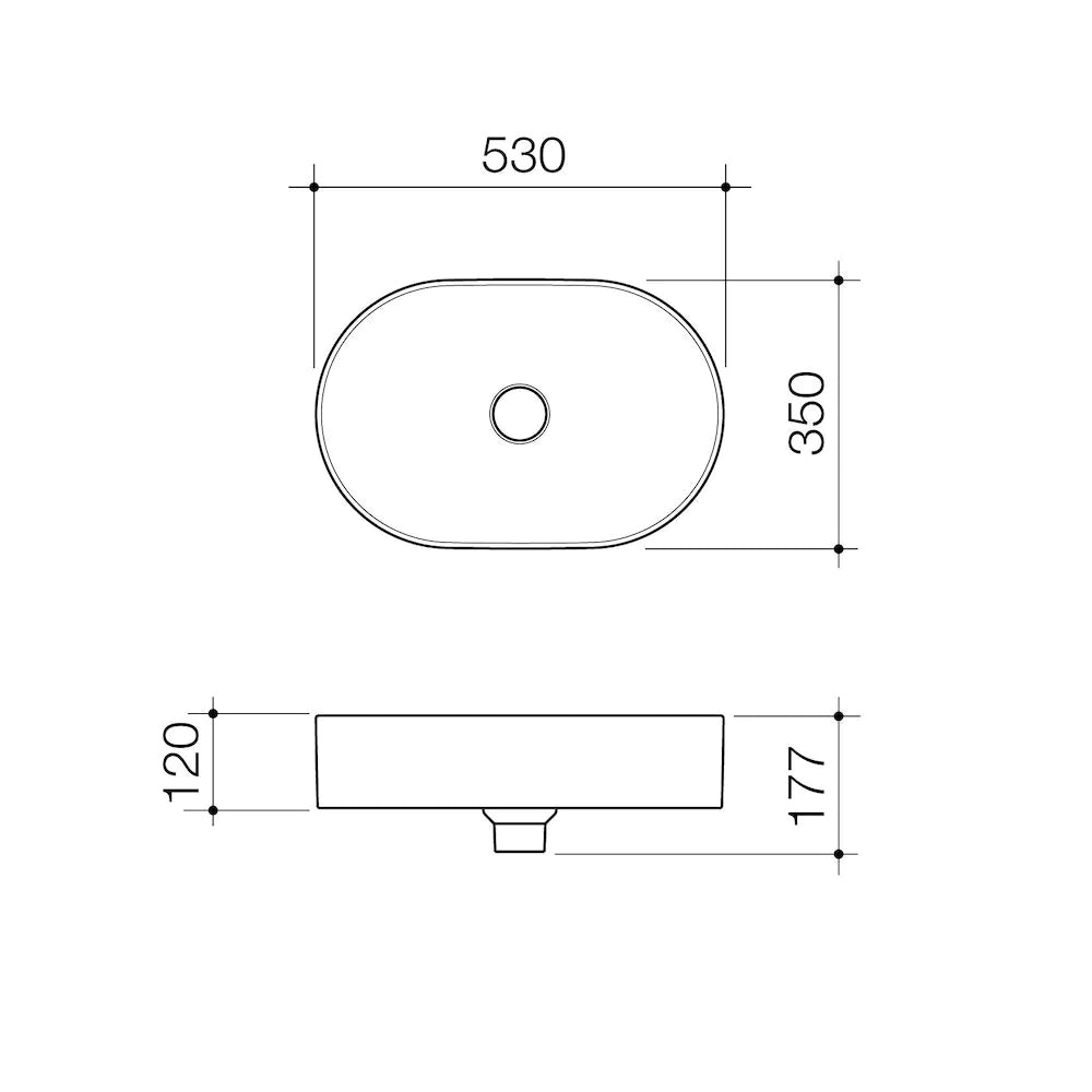 Caroma Liano II 530mm Pill Above Counter Basin - Matte Green - 852800MG