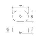 Caroma Liano II 530mm Pill Above Counter Basin - Matte Speckled - 852800MS