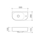 Caroma Liano II Hand Wall Basin - 1 Tap Hole - Speckled - Gloss White - 853010MS