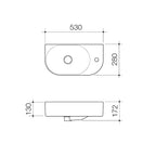 Caroma Liano II Hand Wall Basin - 1 Tap Hole - Matte Grey - 853010MGR