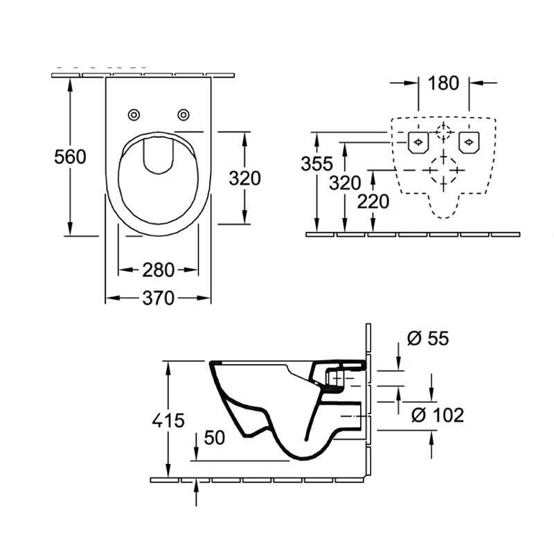 Villeroy & Boch Subway 2.0 Direct Flush Wall Hung Toilet Spec