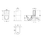  Villeroy & Boch Architectura 2.0 Back to Wall S-Trap Toilet with Slim Seat Ceramic Plus -  Specification