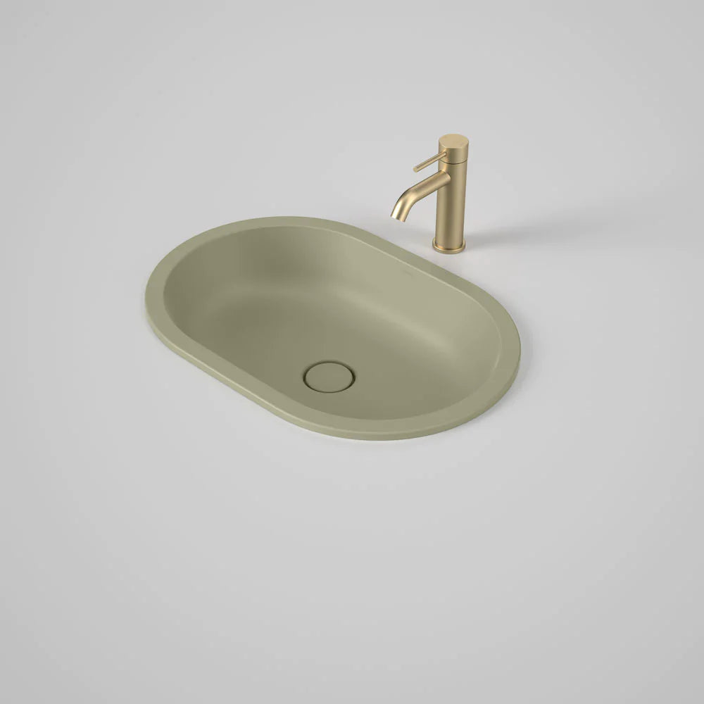 Caroma Liano II 580mm Pill Under/Over Counter Basin - Matte Green - 852900MG