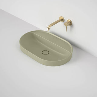 Caroma Liano II 600mm Pill Inset Basin w/Tap Landing - Matte Green - 853100MG