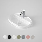 Caroma Liano II 600mm Pill Inset Basin w/Tap Landing - 1 Tap Hole - Gloss White - 853110W