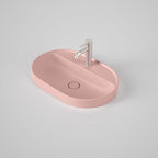 Caroma Liano II 600mm Pill Inset Basin w/Tap Landing - 1 Tap Hole - Matte Pink - 853110MP