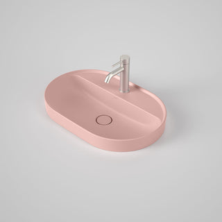 Caroma Liano II 600mm Pill Inset Basin w/Tap Landing - 1 Tap Hole - Matte Pink - 853110MP
