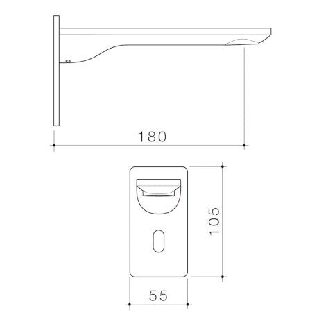 Caroma Urbane II Sensor 180mm Wall Spout - Chrome