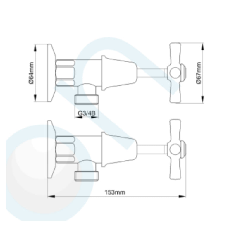 Elson Trent Washing Machine Taps Pair -  Specification