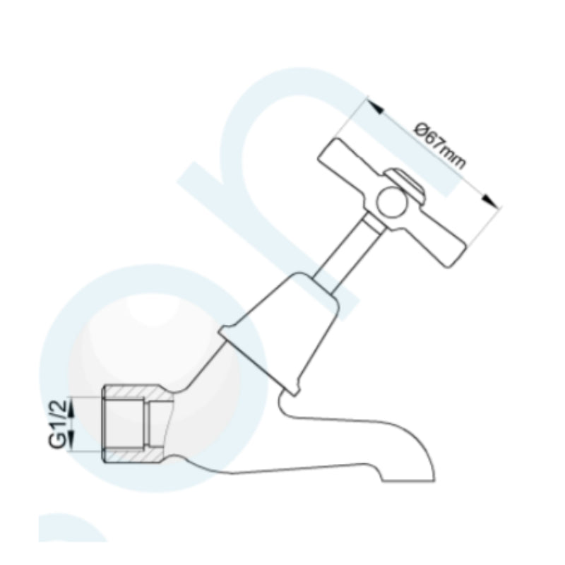 Elson Easy Clean Chrome Plated Female BIB Cock - Chrome - 59745