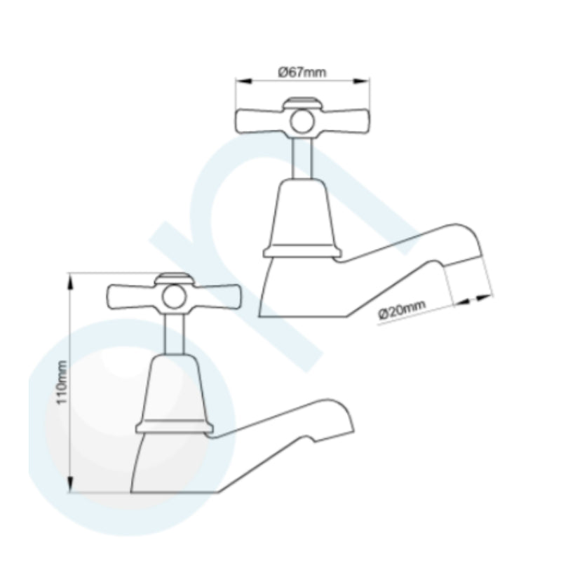 Elson Trent Pillar Taps Pair -  Specification
