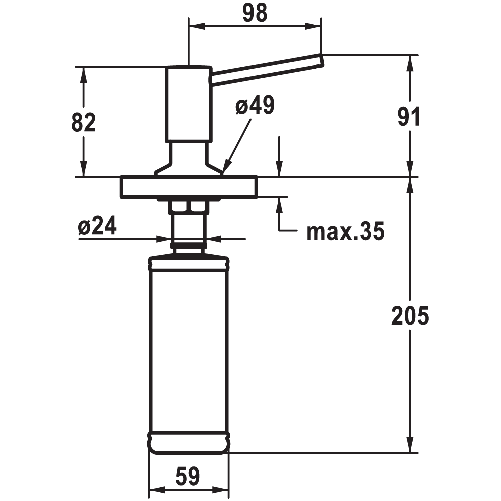 BASIC Soap Dispenser | Chrome | Specifications