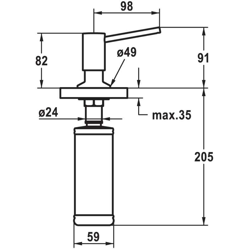BASIC Soap Dispenser | Matte Black | Specifications