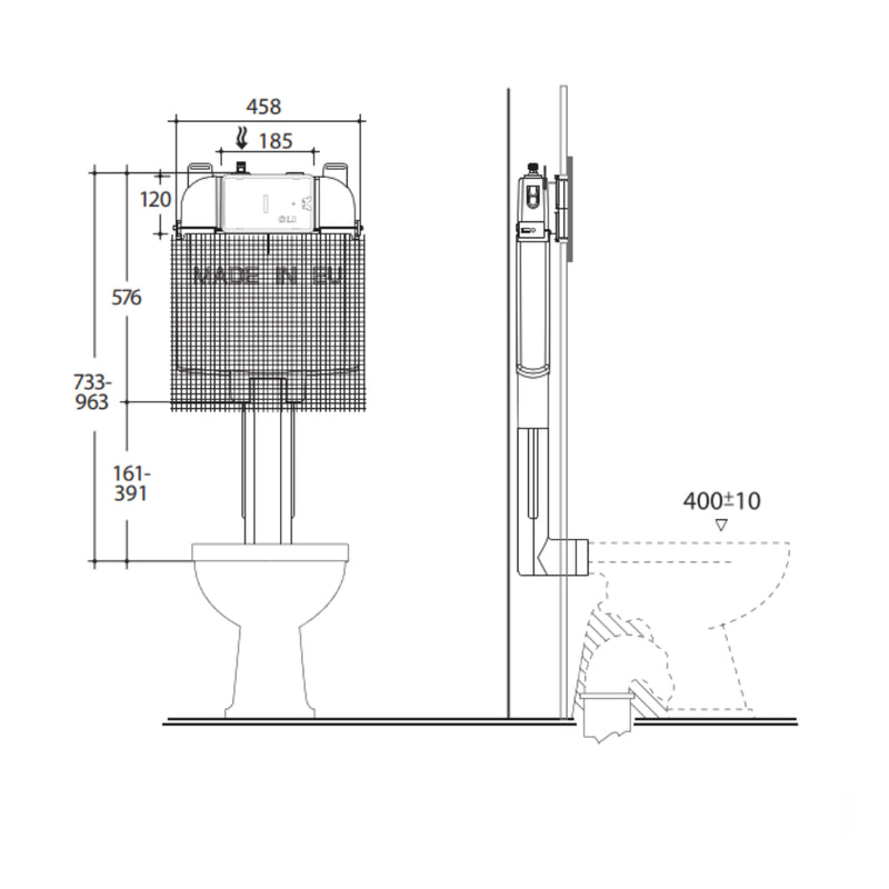 Studio Bagno - Oli 74 (Mechanical) In Wall Cistern -  Specification