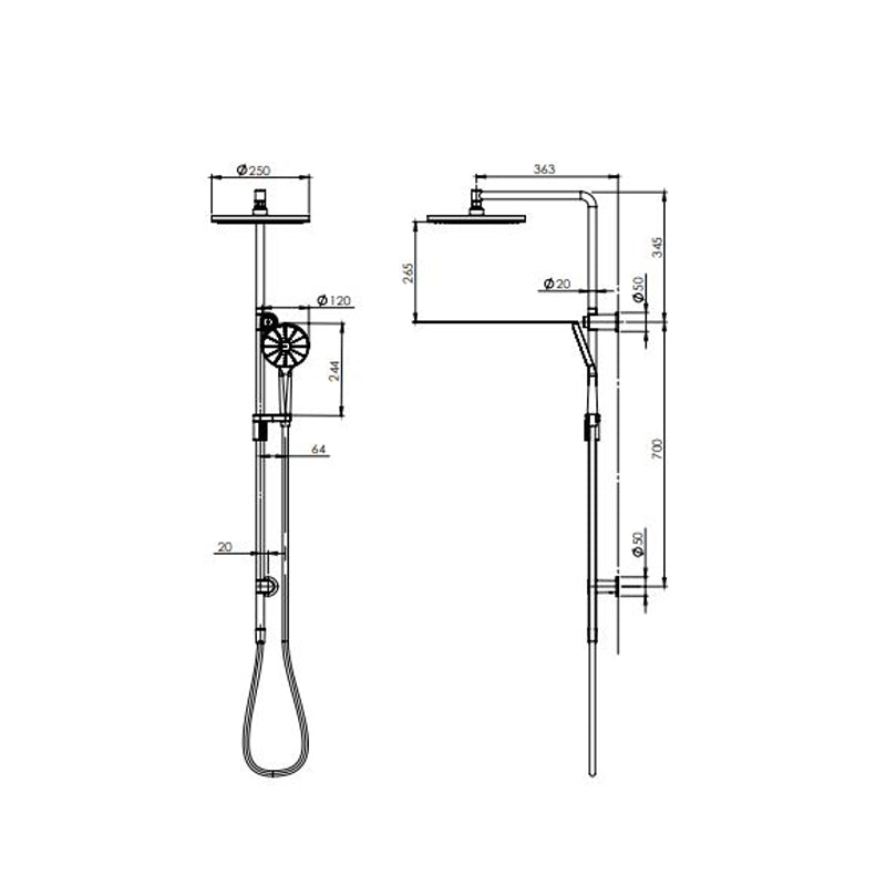 Phoenix NX VIVE TWIN SHOWER Specification