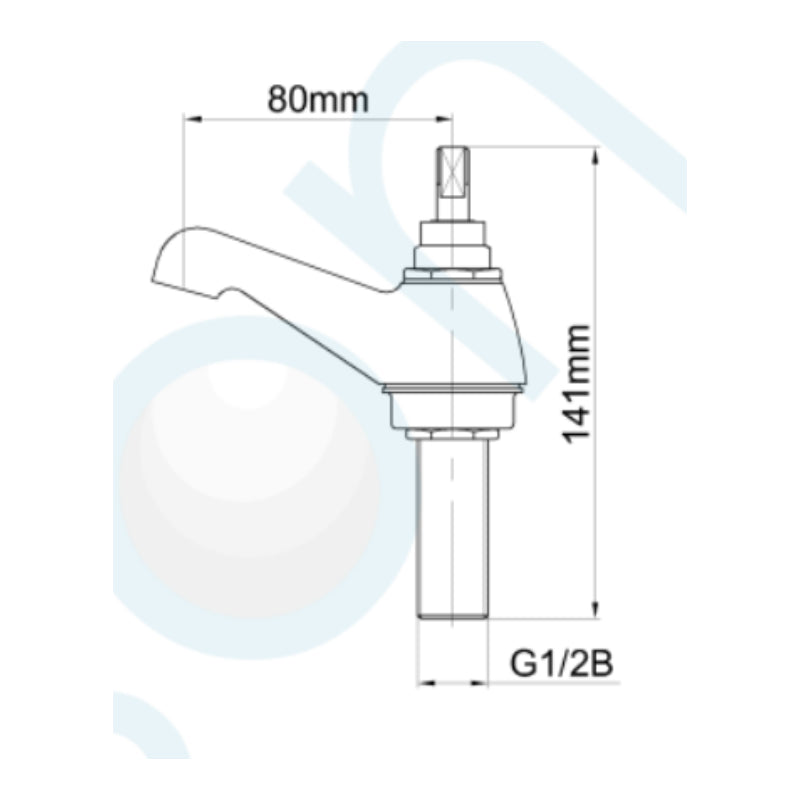 Elson 15mm(1/2″) Unstyled Chrome Plated Pillar Cock - Specification