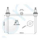 Elson Unstyled Chrome Plated Forward Bowl HOB Sink Set Without Spout - Specification