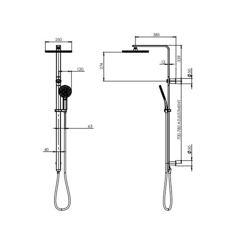 Phoenix NX QUIL TWIN SHOWER Specification
