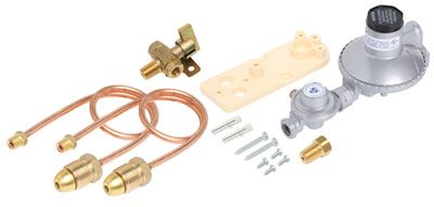 Bromic Regulator LPG Dual Cylinder Installation Kit Manual C/Over 500Mj c/w Bracket + 2 C/Pigtail - 6060546