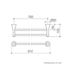 Caroma Elegance Double Towel Rail - Chrome