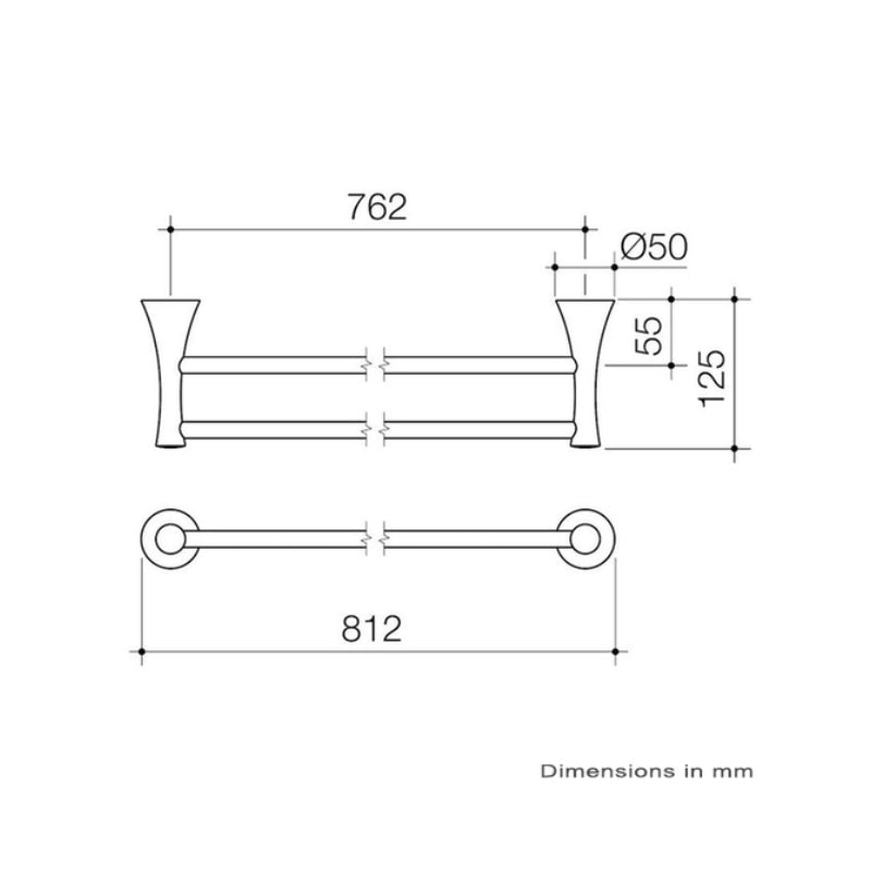 Caroma Elegance Double Towel Rail - Chrome