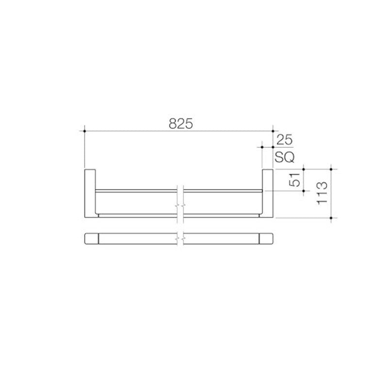 Dorf Epic Single Towel Rail - 800mm Specification