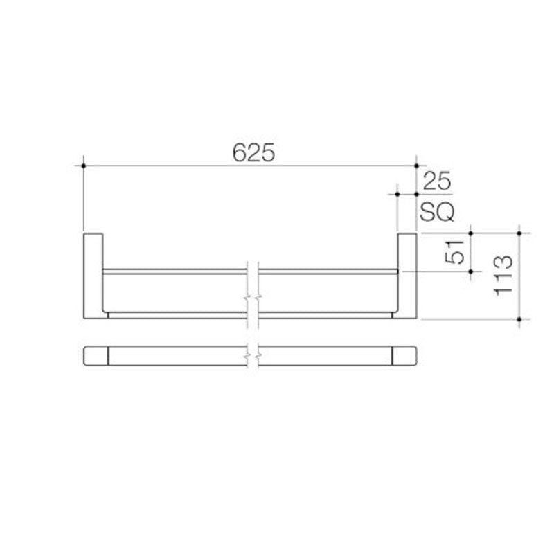 Dorf Epic 600mm Double Towel Rail- Chrome