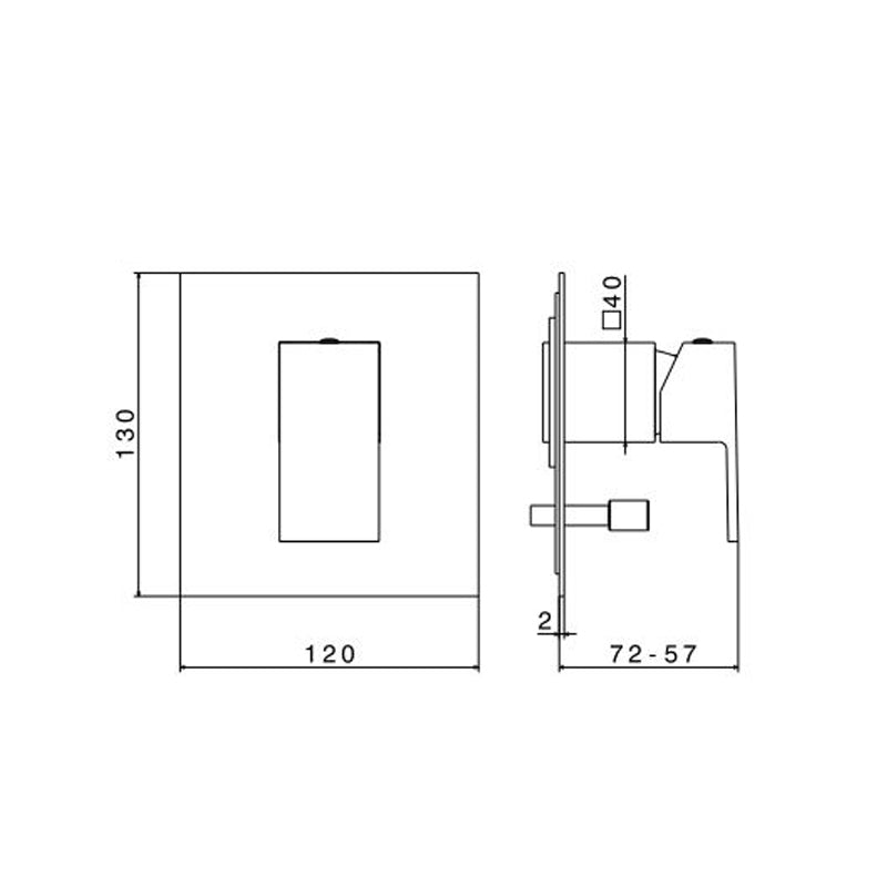Parisi Newform Ergo Q Wall Diverter Mixer Specification