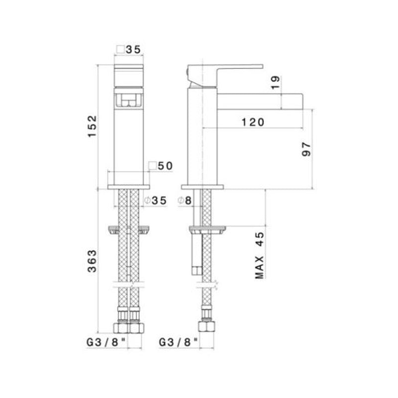 Parisi Newform Ergo Q Basin Mixer Specification