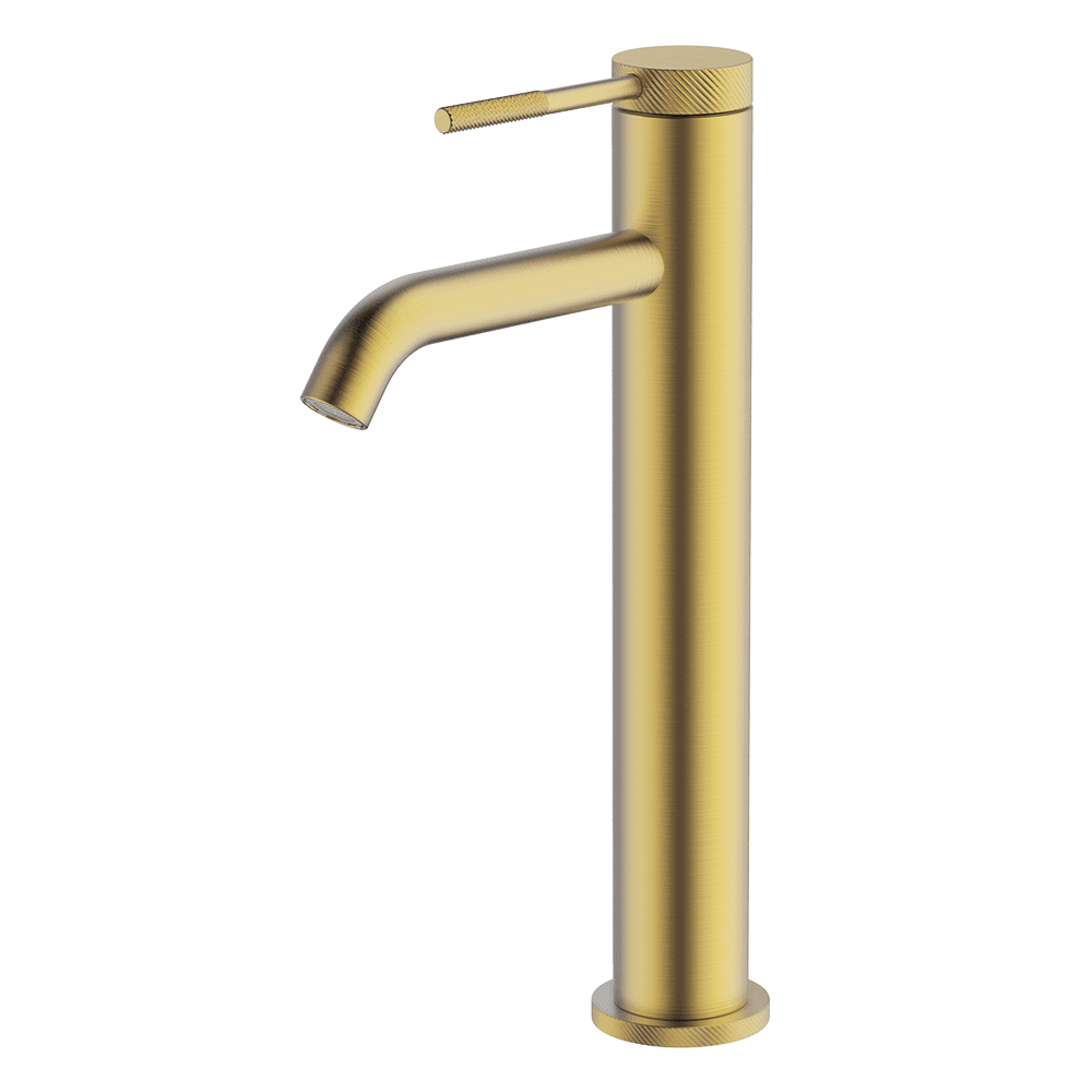 Gareth Ashton Poco Knurled High Basin Mixer – Brushed Brass