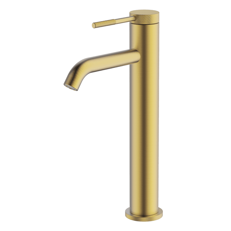 Gareth Ashton Poco Knurled High Basin Mixer – Brushed Brass